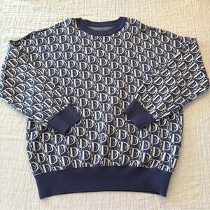 Vandy The Pink AOP Blue Sweater Mens Large